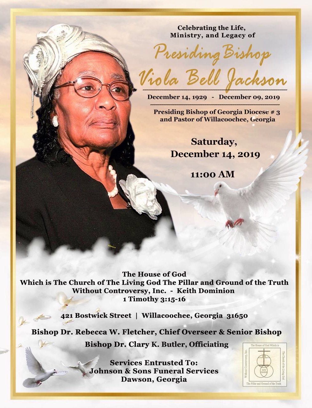 Celebrating the Life, Ministry And Legacy Of Presiding Bishop Viola Bell Jackson